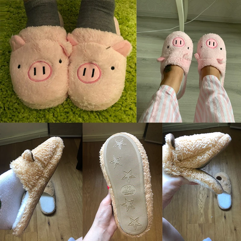 NEW Winter Women's Slipper Home Shoes for Women Chinelos Pantufas Adulto Fashion Lovely Bear Pig Indoor House Slippers With Fur | Обувь