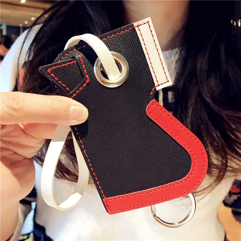 

Pull-Out Type Key Bag Female Korean Lovely Car Remote Control Key Set Pu Leather Key Chain Pylon Retractable Key Bag