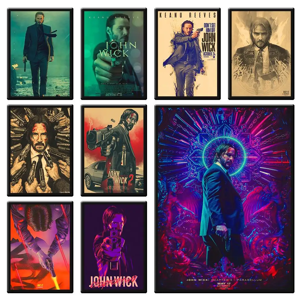 

John Wick Poster /movie Poster /vintage Poster/ Decorative Painting/home Cafe Bar Kraft Paper Poste/r Kraft Poster/Wall Sticker