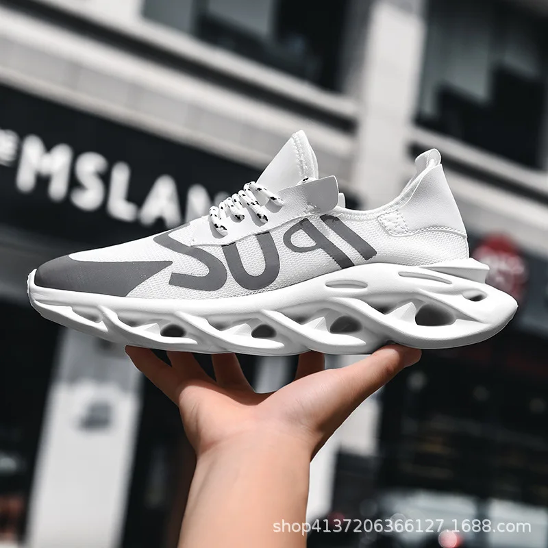 

Men's shoes 2021 new men's breathable reflective casual fashion shoes hollow twist thick-soled sports shoessneakers for men
