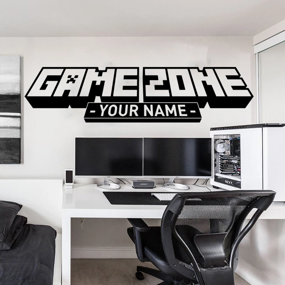 

Personalized Name Game Zone Vinyl Decal Playroom Custom Video Gaming Gamer Xbox Ps Wall Sticker Gameroom Teen Home Decor