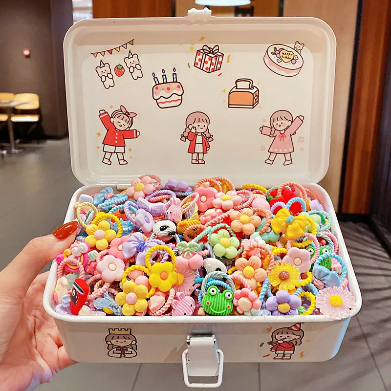 10 шт./компл. милые маленькие эластичные резинки для волос с цветком из