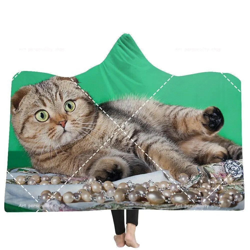 

Animal World 3D Hooded Blanket for Adults Wearable Fleece 3D Hooded Blanket Cloak Cap Blanket for Sofa Bed Gifts for Baby
