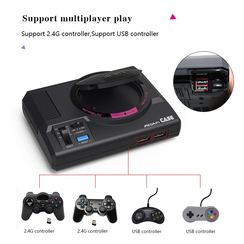 Чехол для видеоигры Retroflag MEGAPi Поддержка HDMI tv Out Raspberry Pi tv Ретро игровой плеер с 10000+ игры для GBA/CP и т. Д