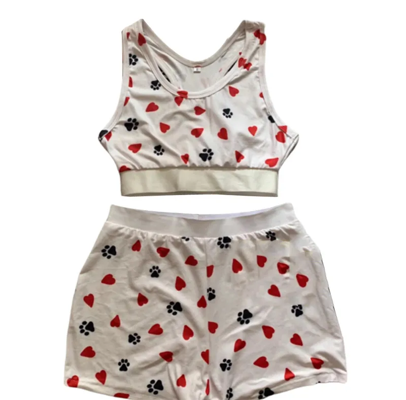 

Women's Sexy Tank Crop Top Shorts Sets, Fashion Butterfly Printed Homewear Summer Casual Tracksuits