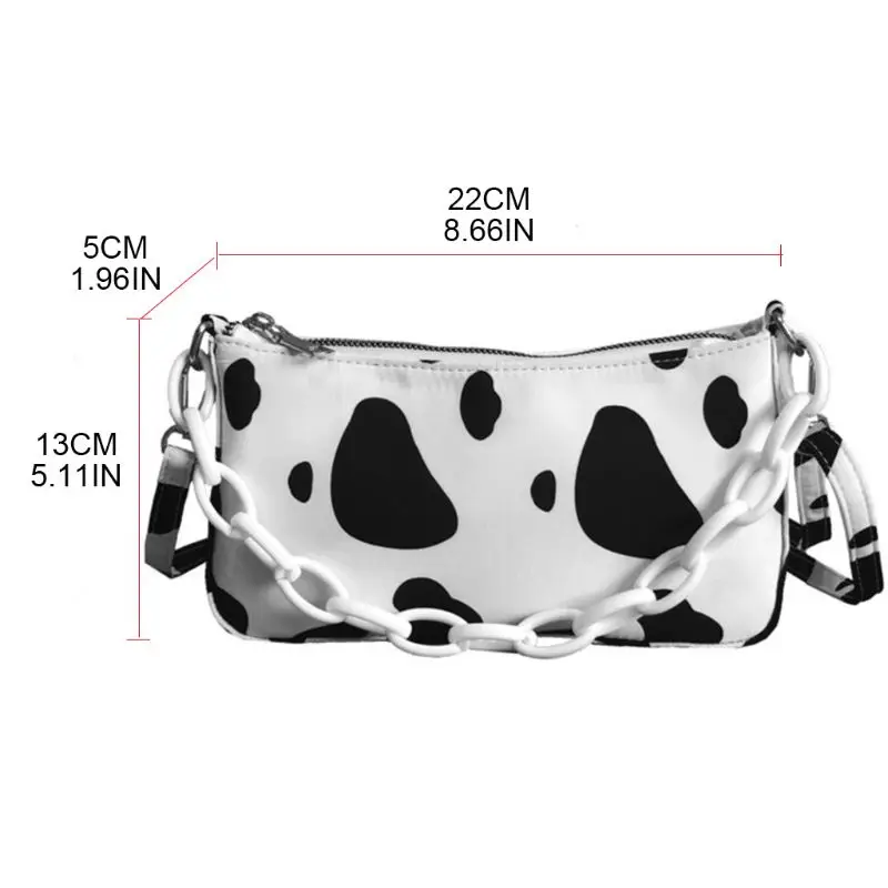 

Cute Cartoon Cow Print Shoulder Bag Women Canvas Handbag Travel Female Crossbody Messenger Satchel Purse Casual Shopping Tote