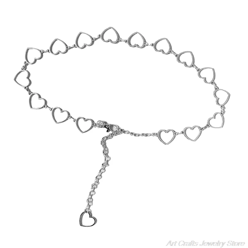 

41 Inch Women Retro Circle Heart Shaped Metal Waist Belt Classic Jewelry Tassel Adjustable Body Belly Chain A07 21 Dropshipping