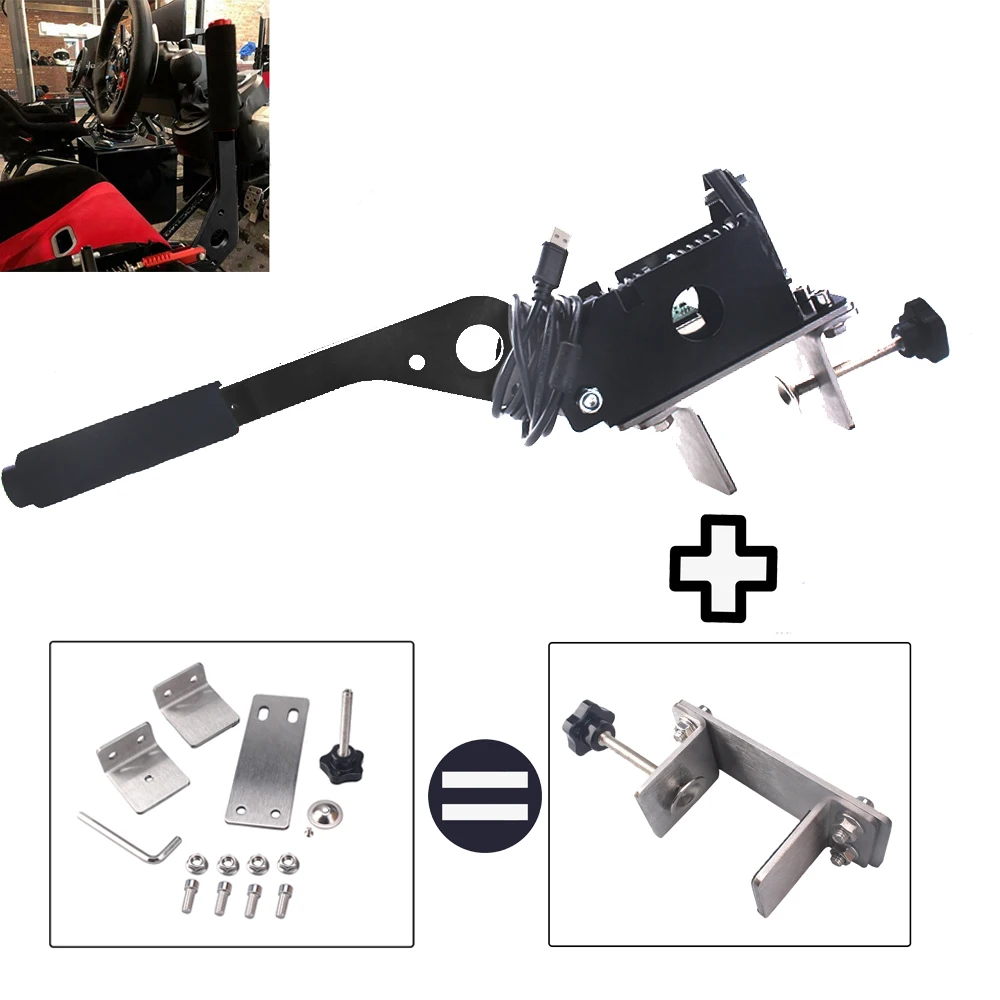 

New Logitech Brake System 14 Bit Hall Sensor Usb Handbrake Sim For Racing Games G25/27/29 T300 T500 Fanatec Osw Dirt Rally BLACK
