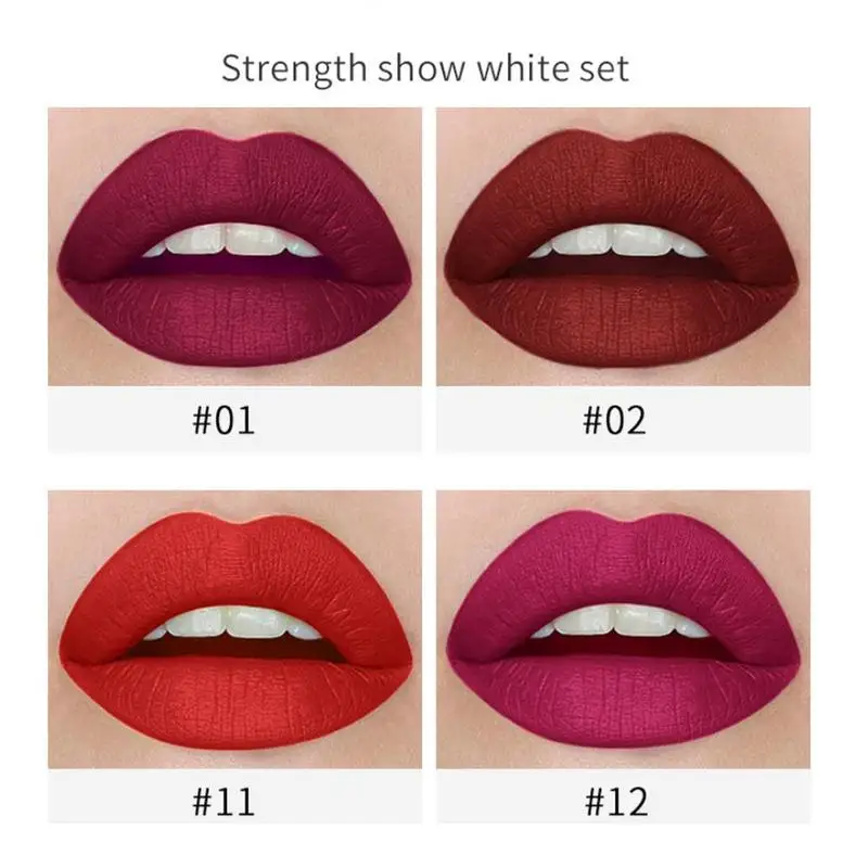 Губная помада матовая бархатная водостойкая стойкая с дымчатым тюбиком красная