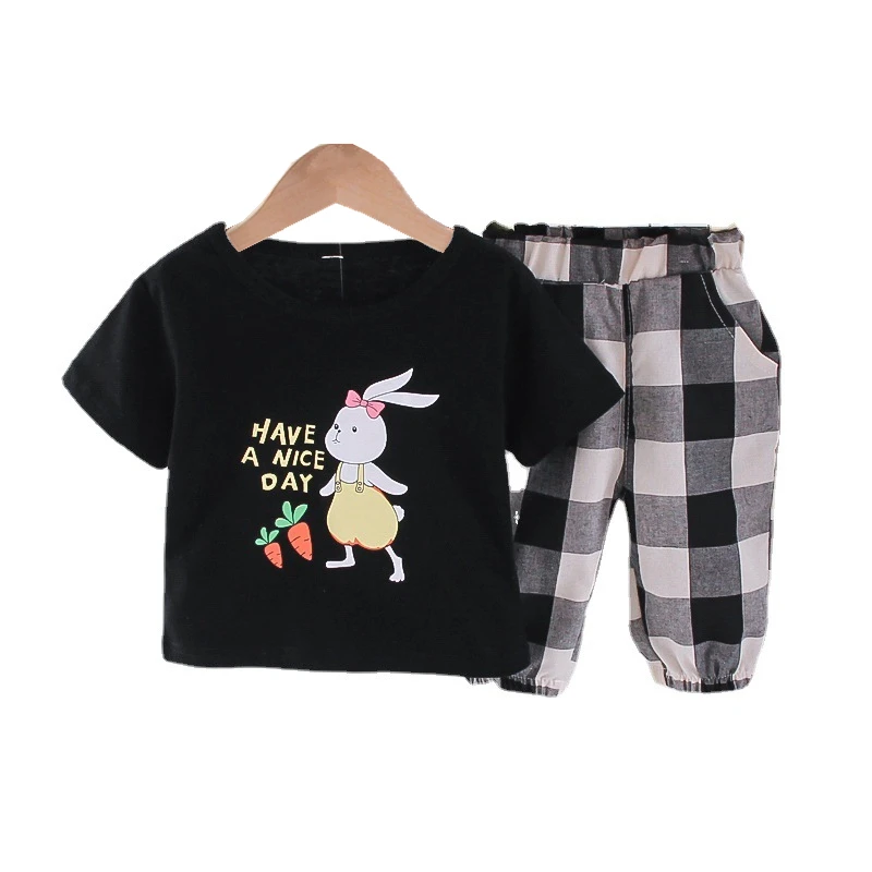 New Summer Fashion Baby Girl Clothes Children Cute Cartoon T-Shirt Shorts 2Pcs/Set Toddler Sports Casual Costume Kids Tracksuits