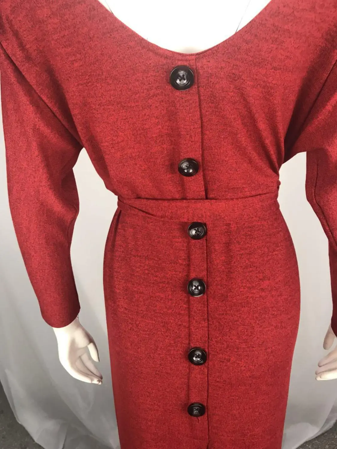 Женское платье с открытыми плечами и длинным рукавом ТРАПЕЦИЕВИДНОЕ ПЛАТЬЕ