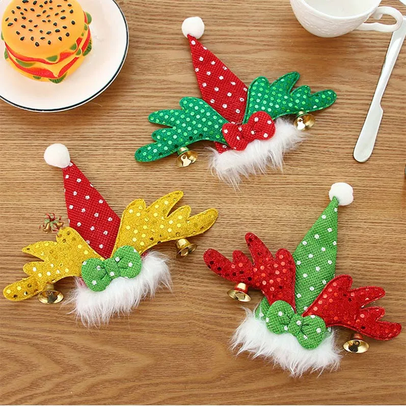 

Santa Hat Elk Christmas Cutlery Holder Pocket Christmas Knife Fork Holder Bags Christmas Decorations for Home Table Supplies