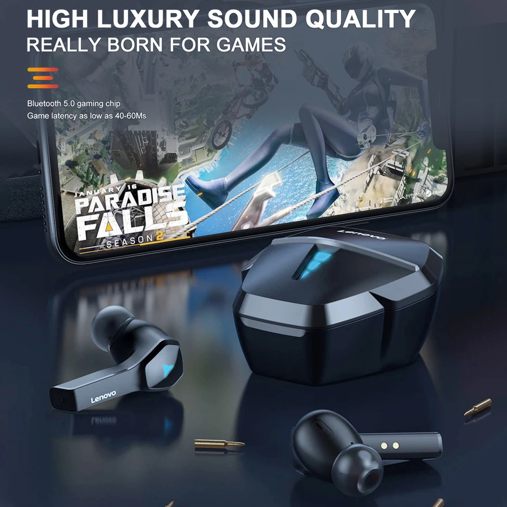 Tws наушники lenovo hq08 для игр hifi Звук bluetooth водонепроницаемые с микрофоном android и