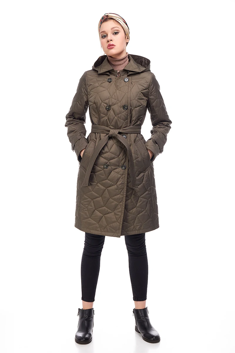 Женская демисезонная куртка ORIGA Амели 44 хаки | одежда
