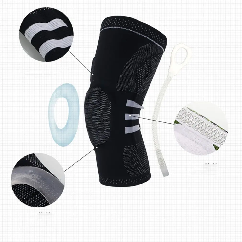 

Sports Knee Support Silicone Pad Knee Brace Protection for Athletes Stability Patella High Elasticity Increase Endurance