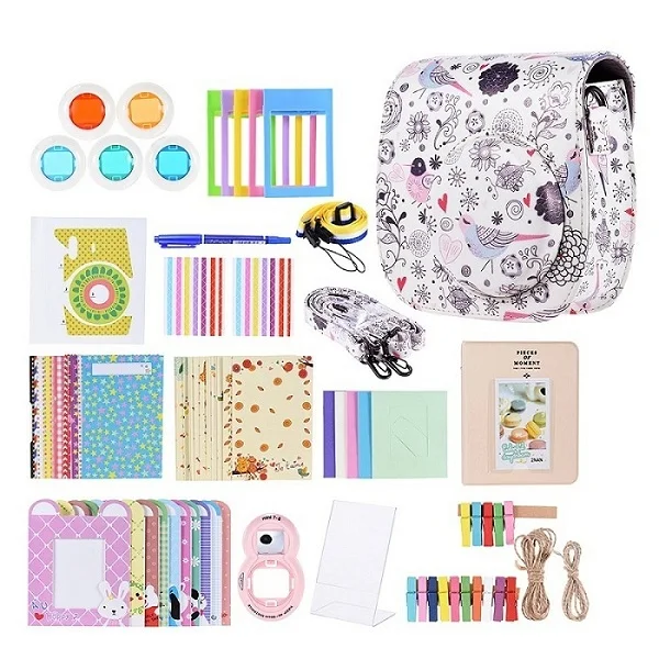 14 in 1 type 6 Andoer 14 в 1 комплект сумка для камеры Fujifilm Instax Mini 8/8+/8s видео сумка чехол защитный фильтр+ альбом+ наклейка+ другие аксессуары - Цвет: 14 in 1 type 6