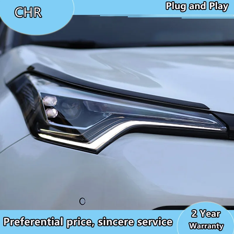 Стайлинг автомобиля для 2018-2019 Новинка фары Toyota CHR светодиодный ные DRL