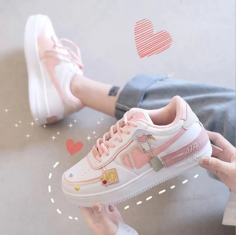 Women Sneakers 2021 Fashion Women's Skateboard Girl Student Shoes High Top Shoes Lace Up Casual Sports Shoe Zapatos De Mujer