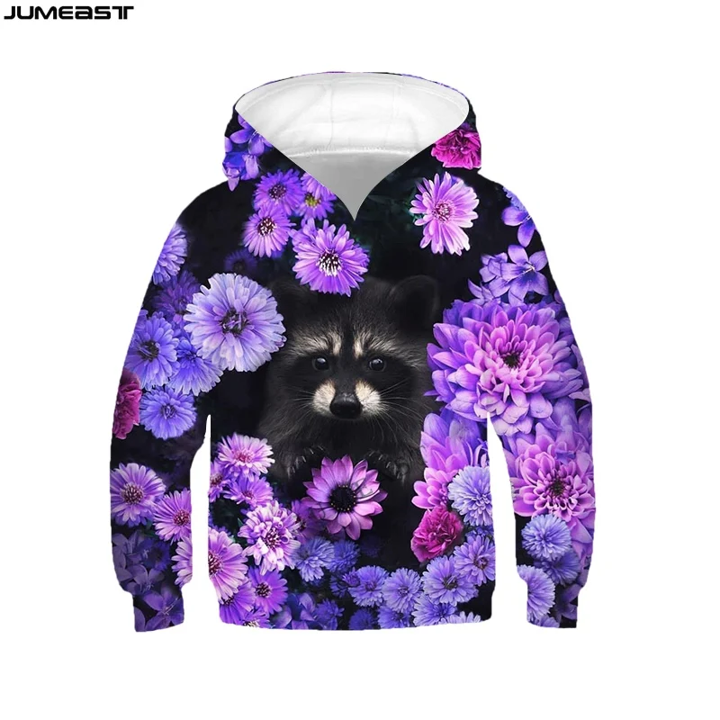 

Jumeast Boy Girl Children Sweatshirt Lovely Animal Raccoon Hunting Camouflage Long Sleeve Kids Cap Hoody Sport Pullover Hoodies