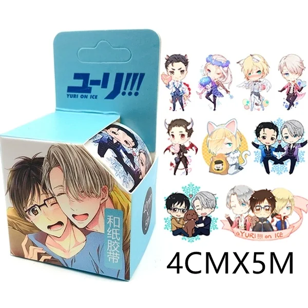 Аниме Yuri on Ice Cosplay Washi лента Katsuki Plisetsky Мультяшные наклейки s Коллекция книжных