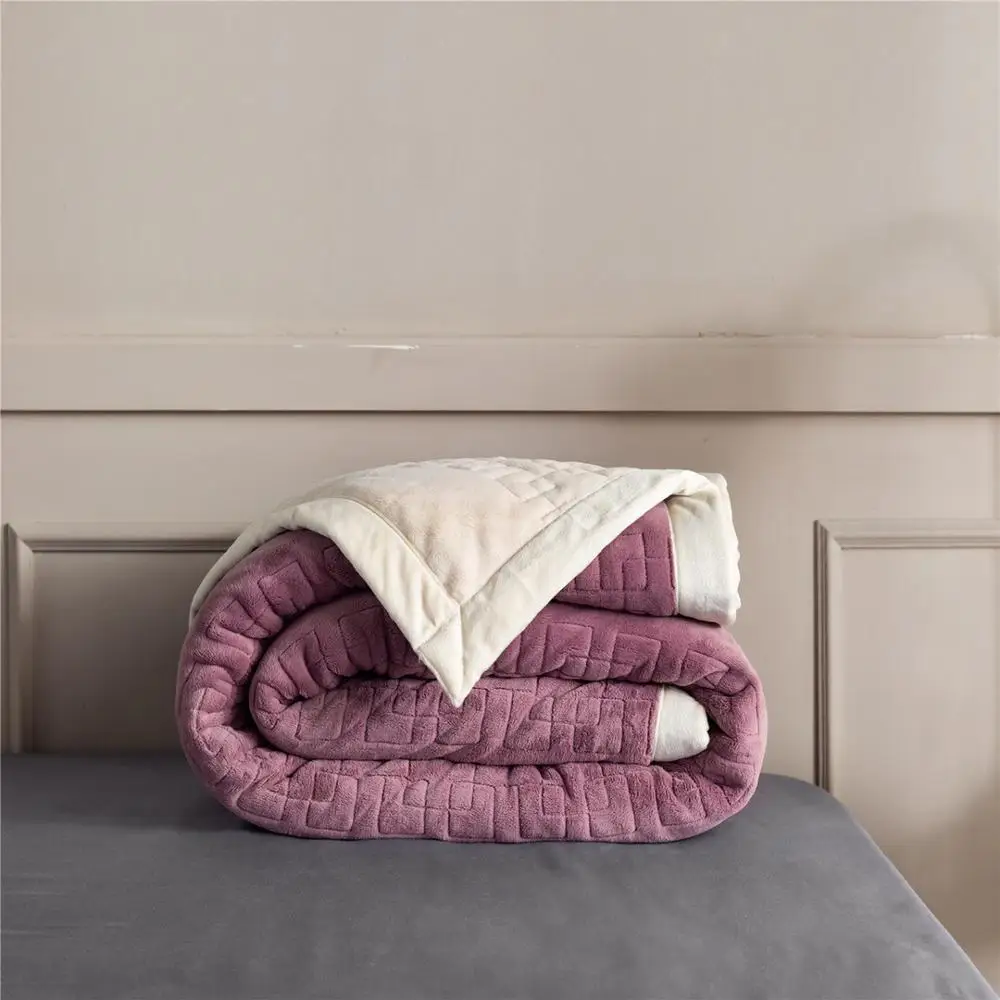 

Factory Direct Super Warm Blanket Luxury Thick Blanket Bed Milk Fleece Blanket And Throw Winter Adult Bed Cover Blanket For Beds