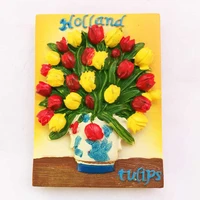 qiqipp european dutch national flower color painting tulip tourist souvenir refrigerator sticker creative hand