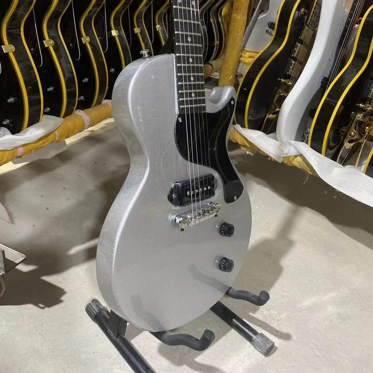 LP Studio электрическая гитара версия Серебряная Картина P90 пикапы палисандр гриф