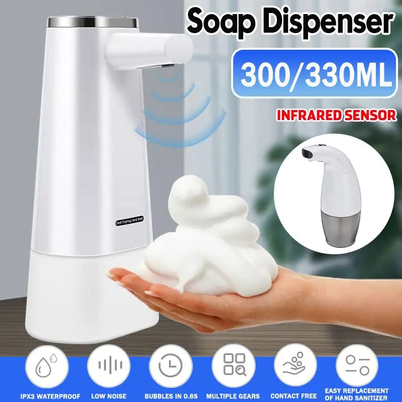 

330ML Smart Automatic Induction Foam Soap Dispenser Touchless ABS Electroplated Sensor Hand Sanitizer Bottle Antibacterial