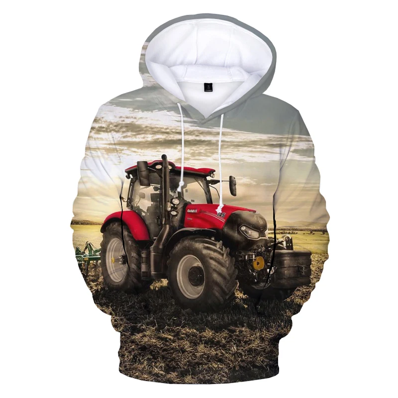 

2021 Tractor Pattern 3D Hoodies Car Print Harajuku Streetwear Funny Hooded Sweatshirts Men Women Fashion Casua Men-Pullovers