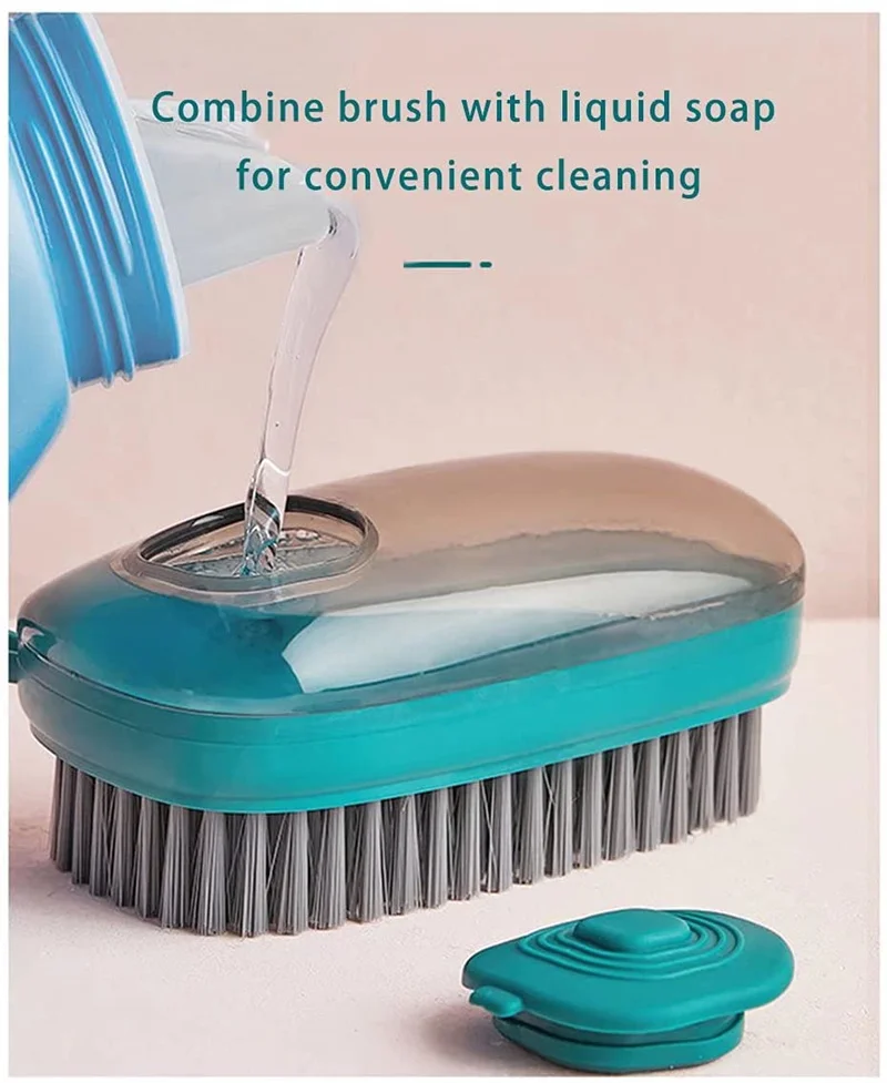 

2 в 1 чистящая щетка со съемной щеткой губка диспенсер щетка для мытья посуды щетка для чистки обуви кухонные чистящие инструменты