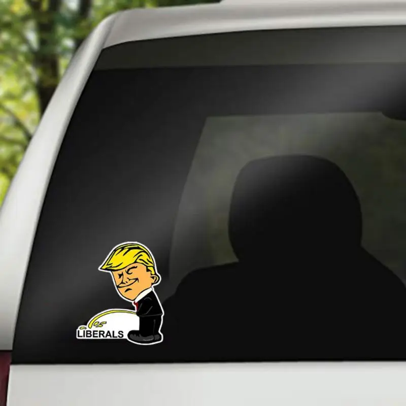 Наклейка с изображением Трампа мочалки в виде либергистов забавная