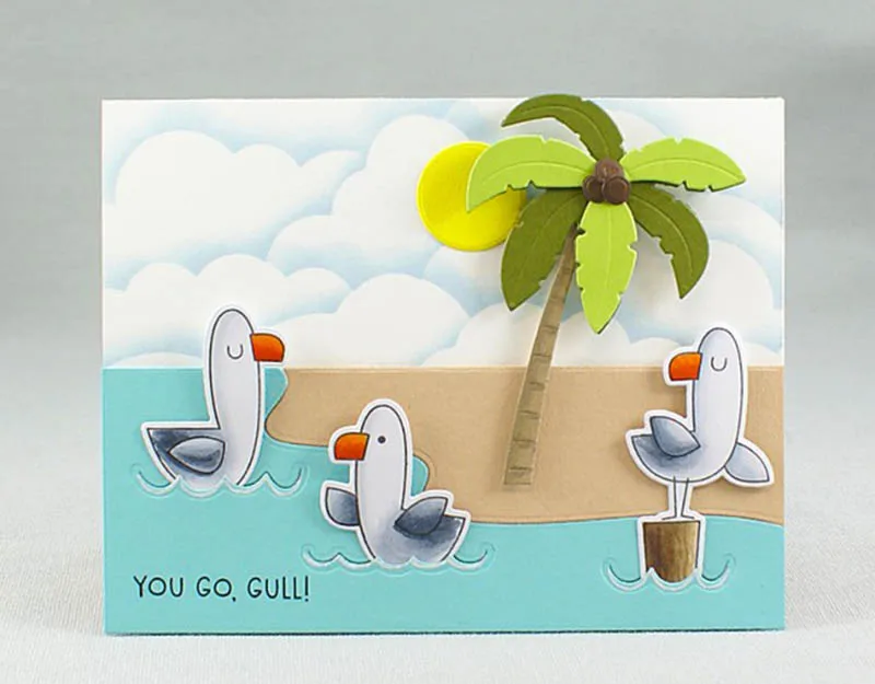 Wish you happy sea gull Transparent Clear Stamps / Silicone stamp/coordinating die for DIY scrapbooks photo album/Card Making | Канцтовары