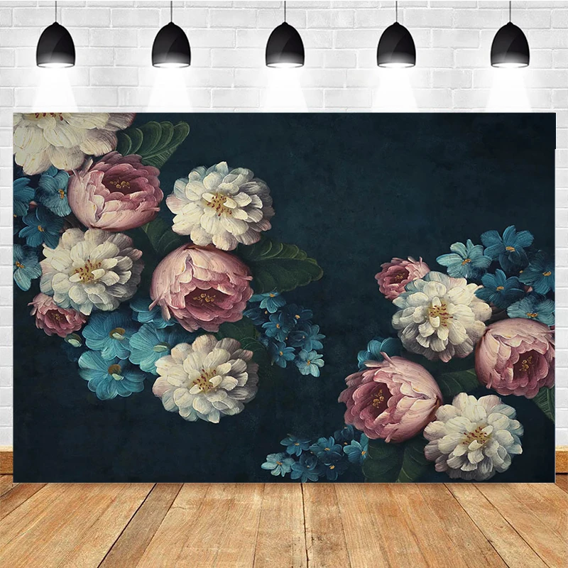 

Mocsick Vintage Floral Pregnant Portrait Photo Booth Background For Photo Studio Newborns Baby Birthday Photography Backdrops