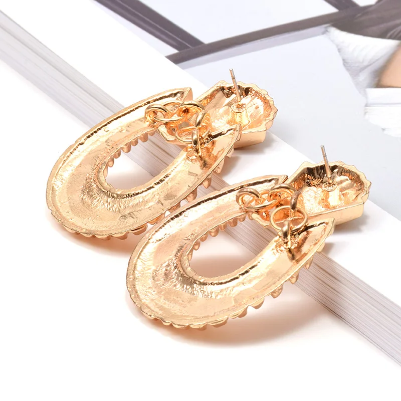 Оптовая продажа золотые металлические висячие серьги в форме ананаса Висячие