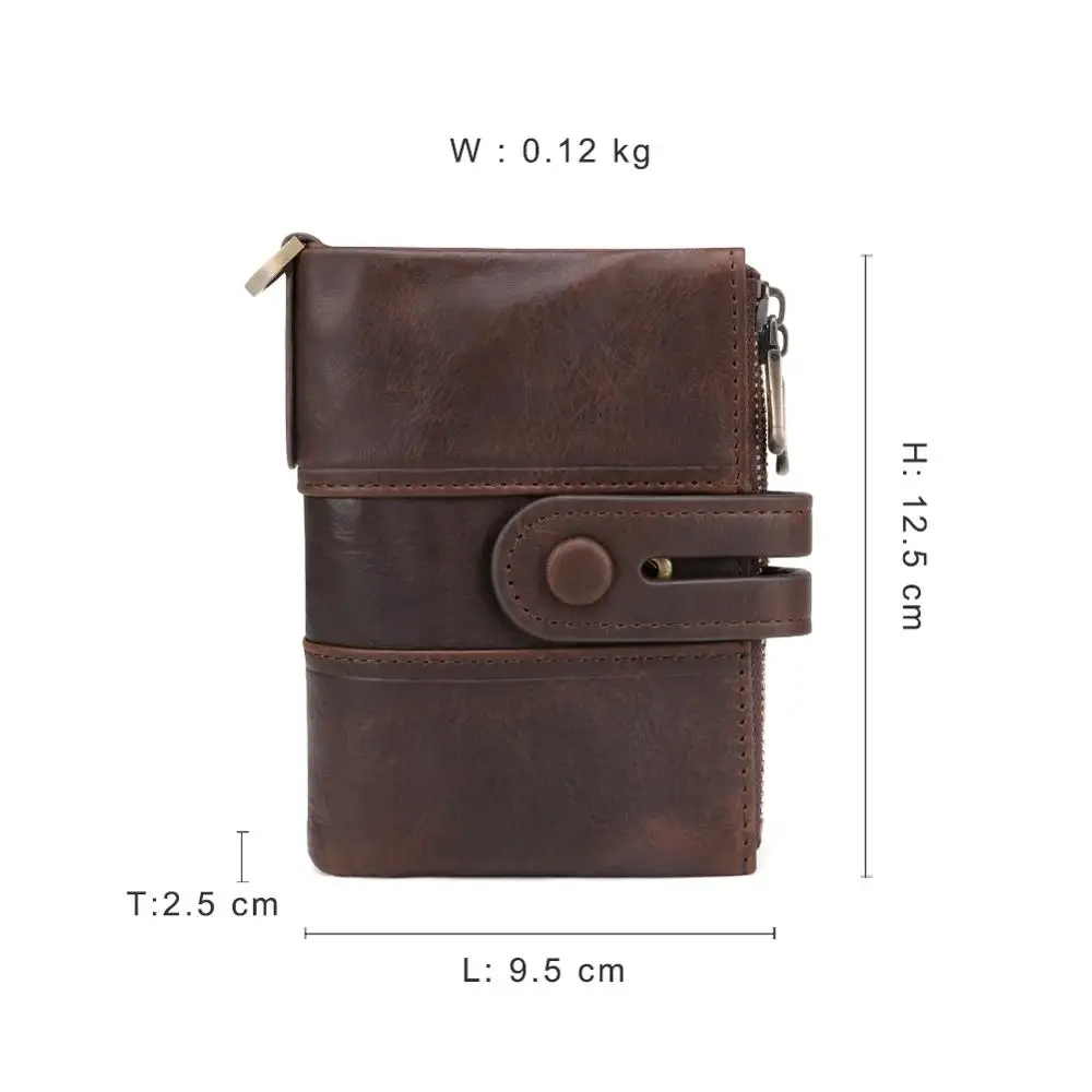 

Free Engraving Luxury 100% Cow Leather Mens Wallet Leather Genuine RFID Men's Small Purses & Wallets Photo Card Holder