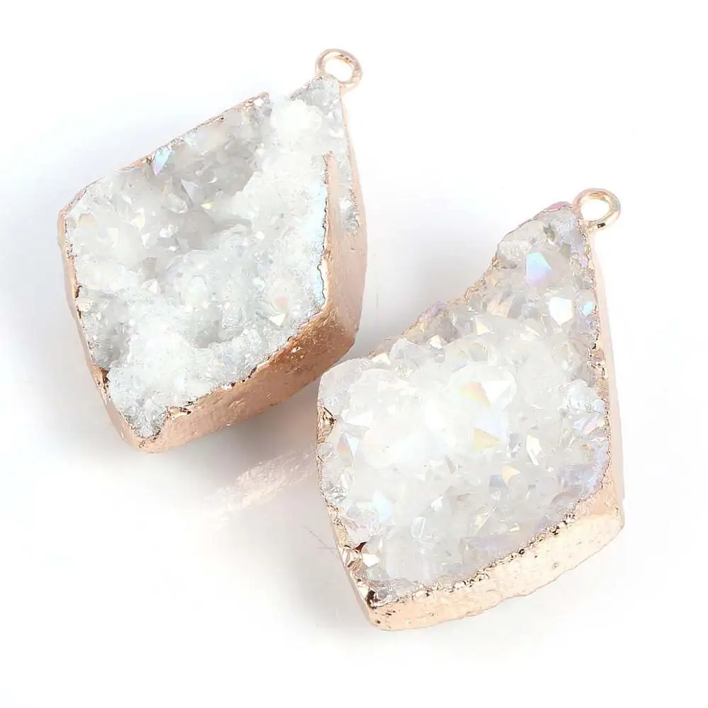 

New 1pc Natural Quadrilateral Crystal Bud Pendant For Making Jewelry Necklace Accessories Size 31x57x15mm