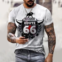 retro 66 3d printed t shirt mens fashion personality short sleeved loose t shirt summer casual o neck oversized t shirt 6xl
