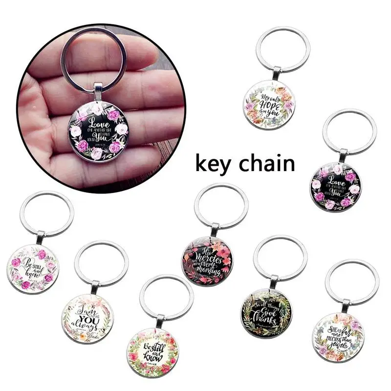 1 шт. Библейский стих брелок ручной работы стеклянный Цитата Писания религиозные