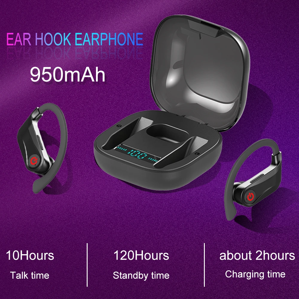 Мощность HBQ Pro TWS Bluetooth 5,0 беспроводные наушники 6D стерео спортивные наушники с Ушными крючками водонепроницаемые наушники с дисплеем питания HBQ Q62