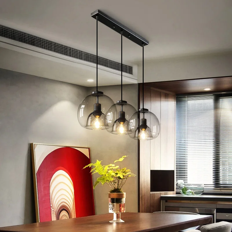 

E27 небольшой Стекло люстра прикроватная Спальня исследование Обеденная бар Подвесная лампа-канделябр Ресторан потолочный светильник укра...