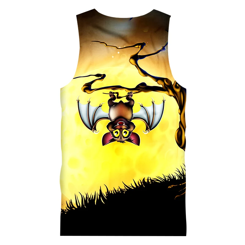 Майка OGKB унисекс с 3D-принтом летучая мышь и Луна безрукавка в стиле хип-хоп панк