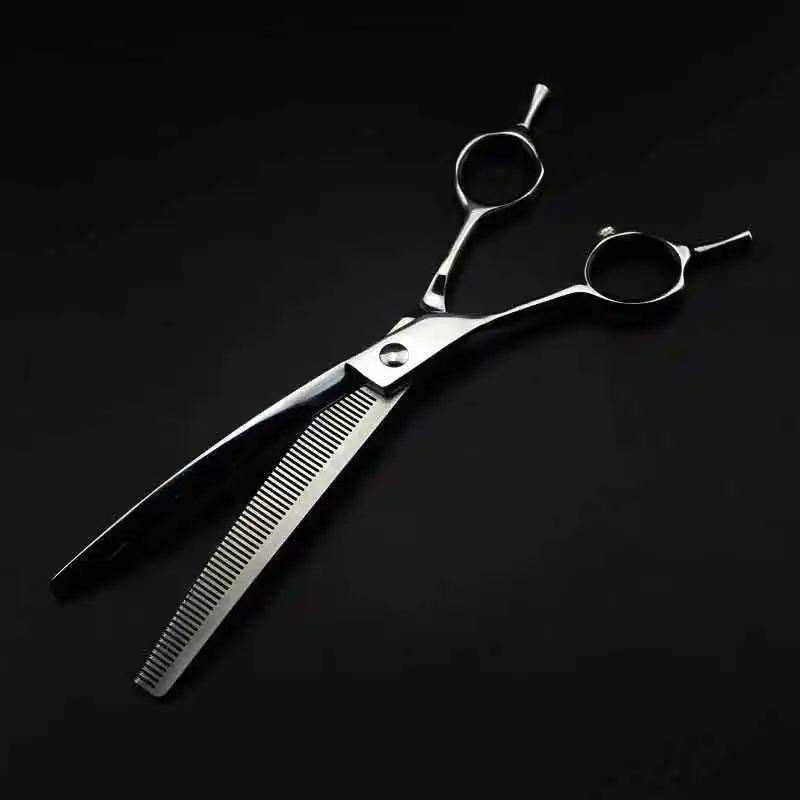 7 дюймовые машинки для стрижки волос левой собаки Серебряные ножницы 9cr изогнутые