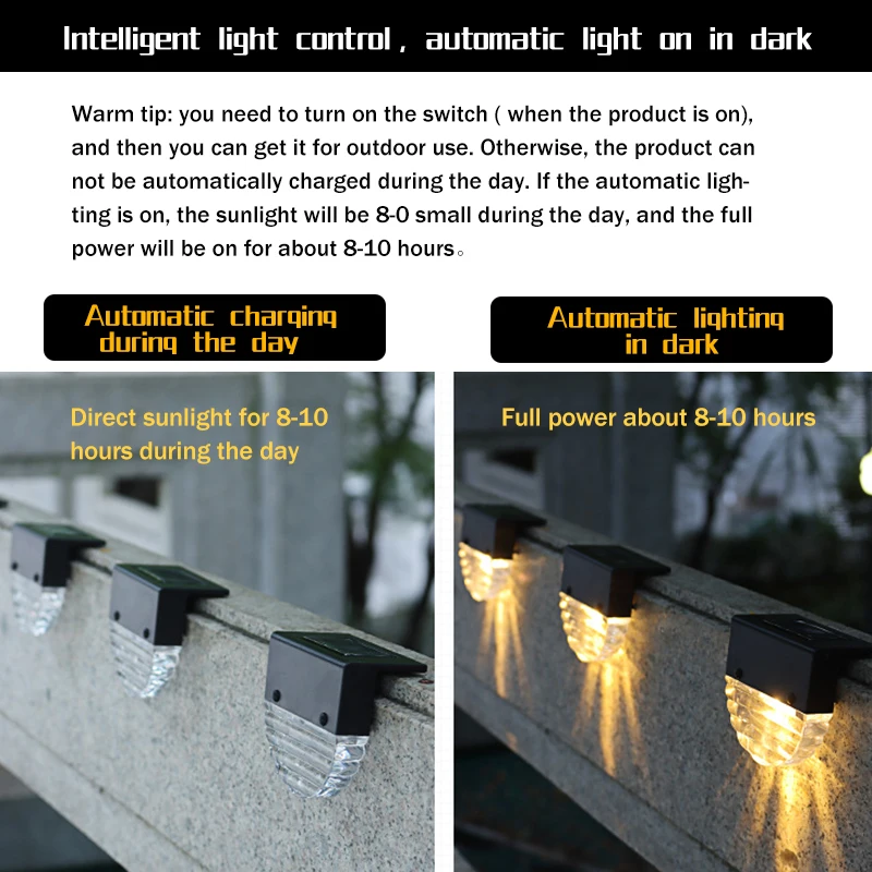 

Solar Fence Light Outdoor Garden Courtyard Step Fence Decoration Scenery Wall Viewing Light