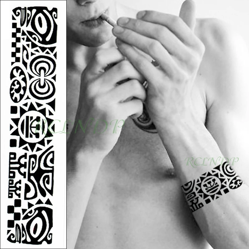 

Waterproof Temporary Tattoo Sticker pattern totem band Fake Tatoo Personality Flash Waist Arm Foot Tatto for Girl Women Men