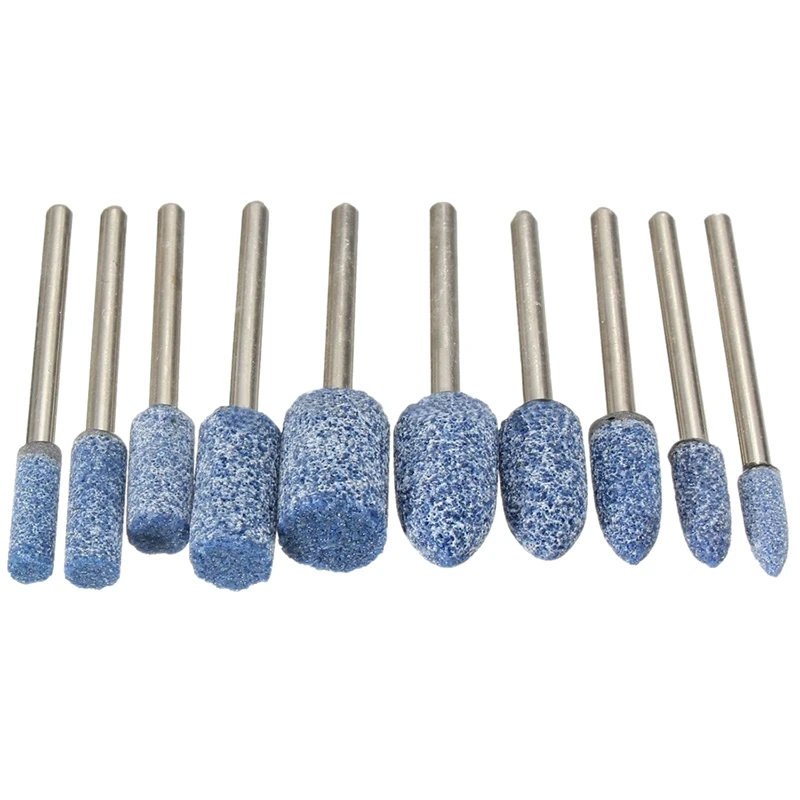 

10pc Blue Abrasive Mounted Stone Rotary Tool Grinding Wheel 1/8 Shank