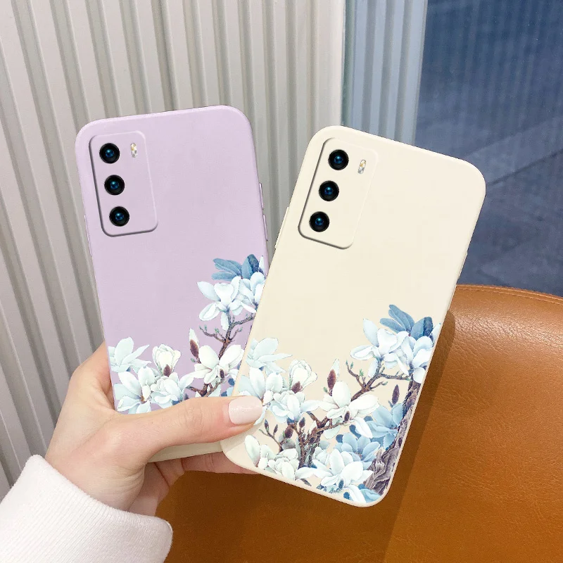 

For Huawei P40 P30 P20 Pro Lite Case Small Fresh Lily Phone Cover Mate 40 30 20 Pro Lite P Smart 2021 Y7A Shockproof Soft Case