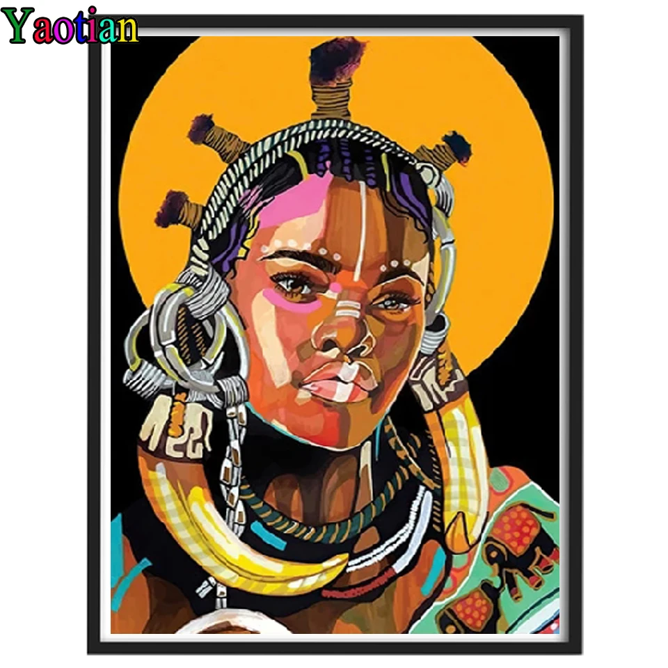 Алмазная мозаика сделай сам с африканскими родами картина пазл полными