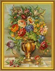 Винтажная ваза с цветами 2, Высококачественная вышивка 14 карат, наборы для вышивки крестиком без принта, искусство сделай сам, домашний декор ручной работы