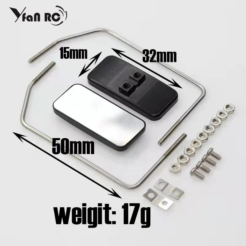 

Yfan Rc 1 Set Simulation Metal Rearview Mirror For 1/10 1/14 Tamiya Tractor Truck RC Car Upgrade accessories free shipping