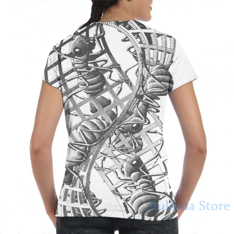 Escher Ants men T-Shirt women all over print fashion girl t shirt boy tops tees Short Sleeve tshirts | Мужская одежда
